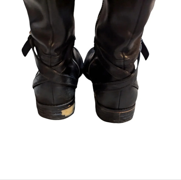 Coach Micha Riding Boot Black Leather Zip Buckle Size 8 Equestrian - Picture 11 of 11